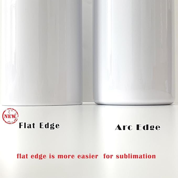 12pack 20oz flat edge sublimation tumblers ，White skinny insulated Sublimation tumbler Straight Cups with Individual Gift Box, Silicone Bottom Polymer Coating for Heat Transfer （12pack 20oz） - Image 3