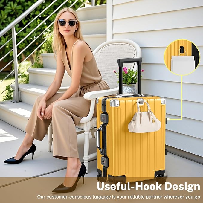 Krute Luggage 24 Inch Aluminum Frame Zipperless Suitcase - Image 7