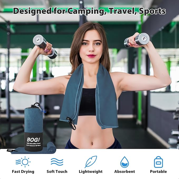 BOGI Microfiber Travel Sports Towel-Quick Dry Towel, Soft Lightweight - Image 6