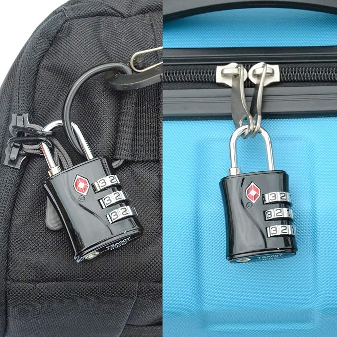 ZHEGE Luggage Lock for Train 4 Pack, 1 Cable, TSA Approved Travel Cable Lock - Image 5