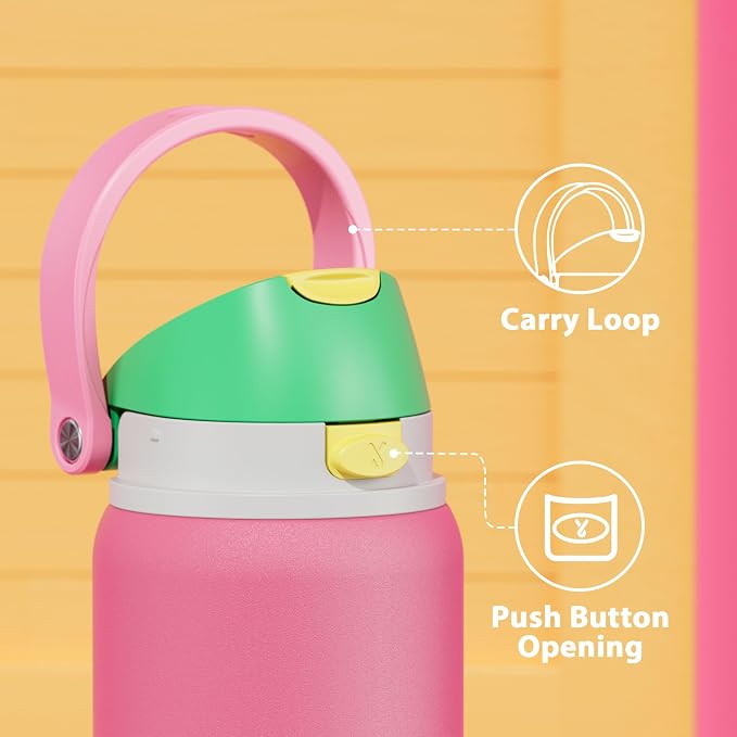 32 oz Insulated Water Bottle for Women: Meoky Stainless Steel Water Bottle with 2-in-1 Straw and Spout Lid - Leak Proof, Cold for 24 Hours, Protective Silicone Base, BPA-Free for Sports Gym, Ruby - Image 6