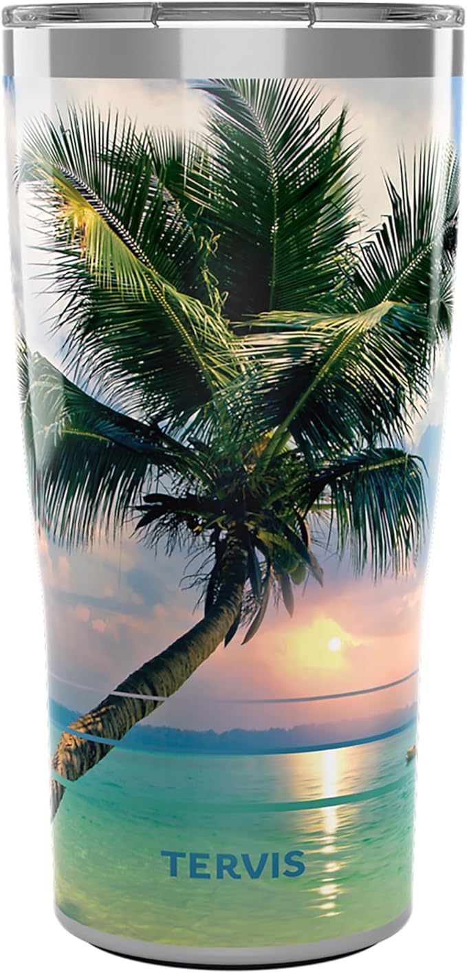 Tervis Traveler Sunset in Paradise Triple Walled Insulated Tumbler Travel Cup Keeps Drinks Cold & Hot, 30oz, Stainless Steel by TervisTumblerCompany