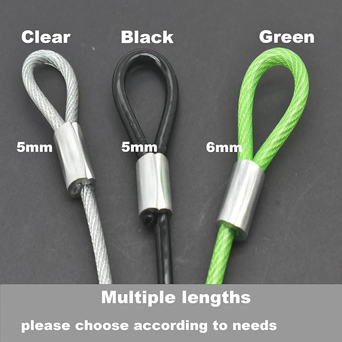 7FT 4mm Stainless Steel Outdoor Travel Security Cable Lock, Braided Steel - Image 3