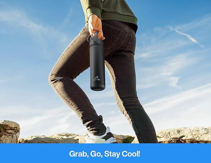 POWCAN 26 oz Insulated Water Bottle with 2-in-1 Straw and Spout Lid, Keep Cold 24H, Leak-Proof, Fits in Car Cup Holder, Stainless Steel Water Bottle for Sports, Travel, and School (Sea Breeze) - Image 7