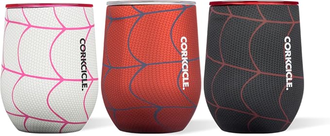 Corkcicle Stemless Insulated Wine Glass Tumbler - Beverages Cold 6 & Hot 3 Hours - Stainless Steel - Easy-Grip - Summer Drinkware Gift - Keeps Drinks Ice - 12 oz - Spider-Man by Corkcicle