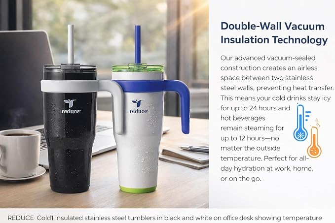 REDUCE 24 oz. Cold1 Tumbler, 2-Pack (Black & whitish) - Image 2