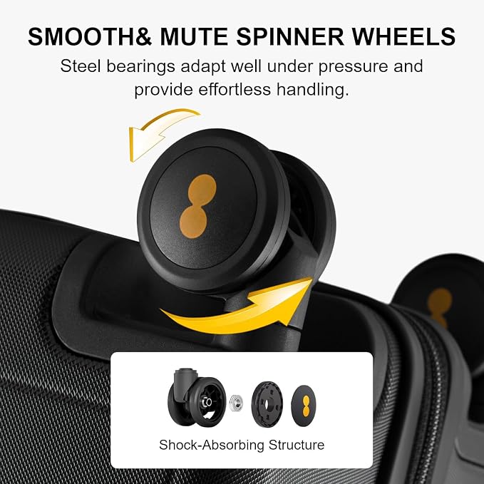 LEVEL8 Large Suitcase with Wheels, Checked Luggage, Lightweight Luminous - Image 2