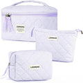 Makeup Bag 3 PCS Cosmetic Bags for Women, Large Travel Make up Bag Set Cute by Lodmemo