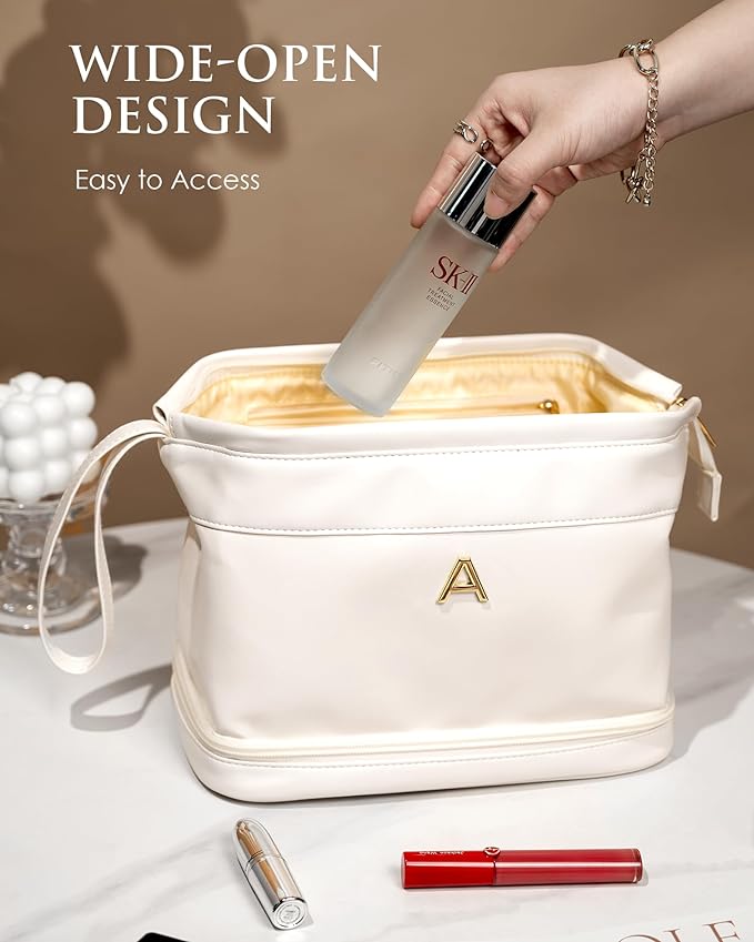 Teen Girl Gifts Trendy Stuff, Initial Makeup Bags, Personalized Double Layer - Image 3