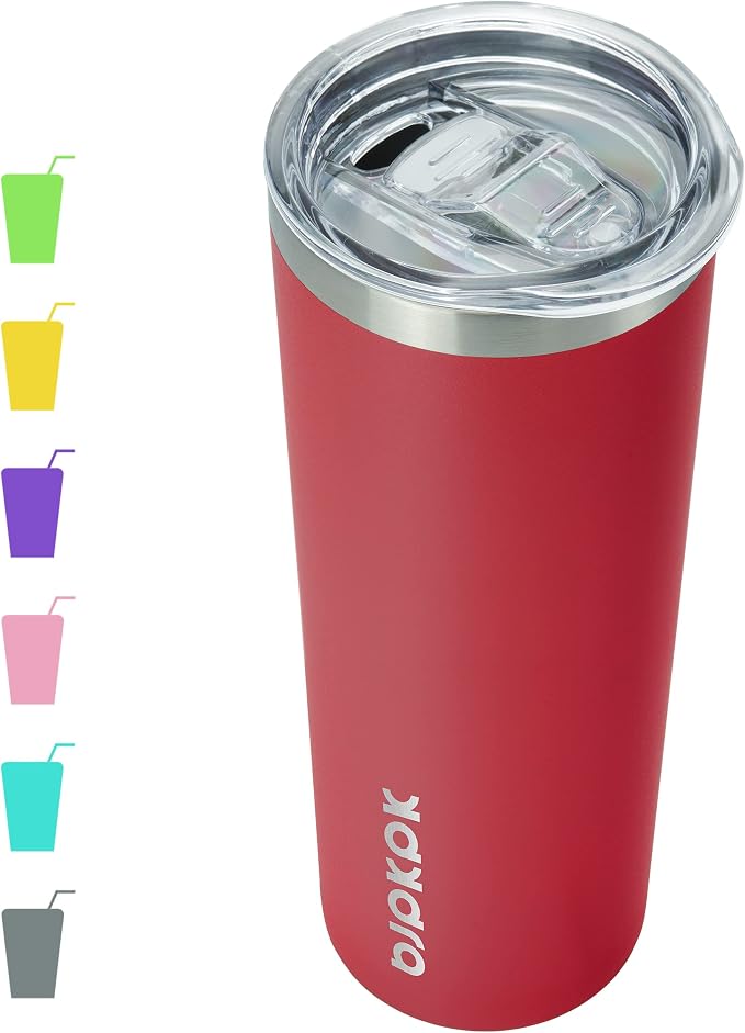 BJPKPK 20 oz Skinny Tumbler Stainless Steel Insulated Slim Straight Sublimation Coffee Tumblers Thermal Cup With Lid,Red by BJPKPK