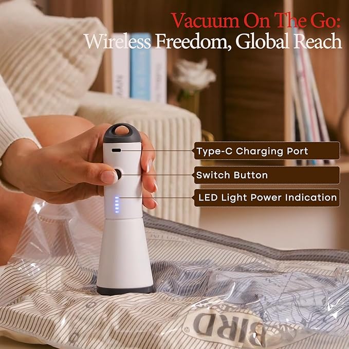 Vacuum Bags for Travel with Rechargeable air Pump, 15 Pack Carry-on Size - Image 2