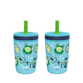 Zak Designs Kelso 15 oz Tumbler 2pc Set, (Campout) Leak-Proof Screw-On Lid with Straw Made of Durable Plastic and Silicone, Perfect Cup Bundle for Kids by ZakDesigns