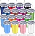 YOUKE OLA 16 Pack Insulated Coffee Tumbler - 20oz Stainless Steel Double Wall Vacuum Travel Tumbler Cup with Lid and Straw for Cold & Hot Drinks (Mixed Colors) by YOUKEOLA