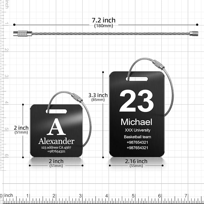 Customized Stainless Steel Luggage Tags: Personalize Your Suitcases, and Bags - Image 8