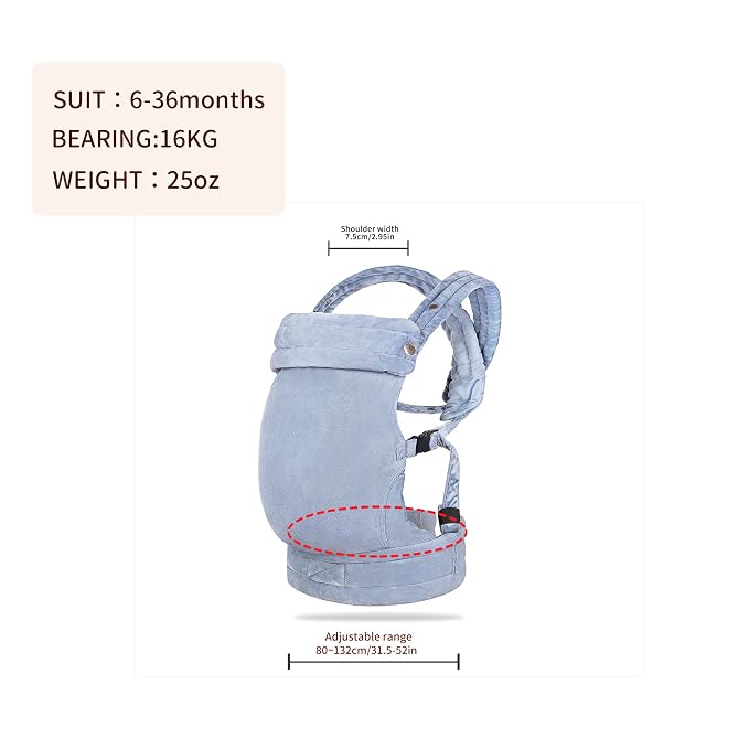 Baby Carrier for Newborn to Toddler, 7-35 lbs Weight Capacity, Ergonomic - Image 2