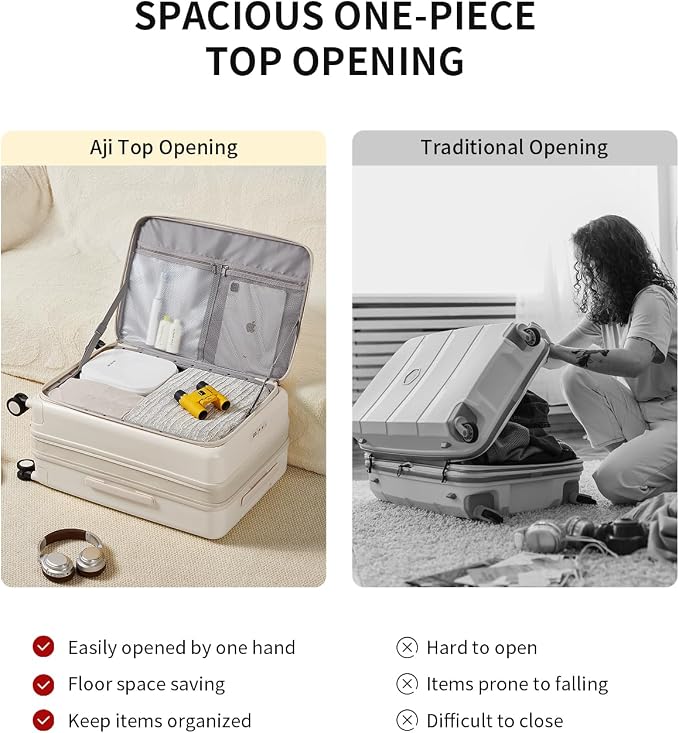 aji Expandable Top Opening 24 Inch Checked Luggage - Image 4