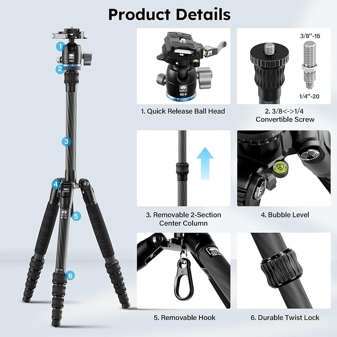 SIRUI Carbon Fiber Travel Tripod - Image 2