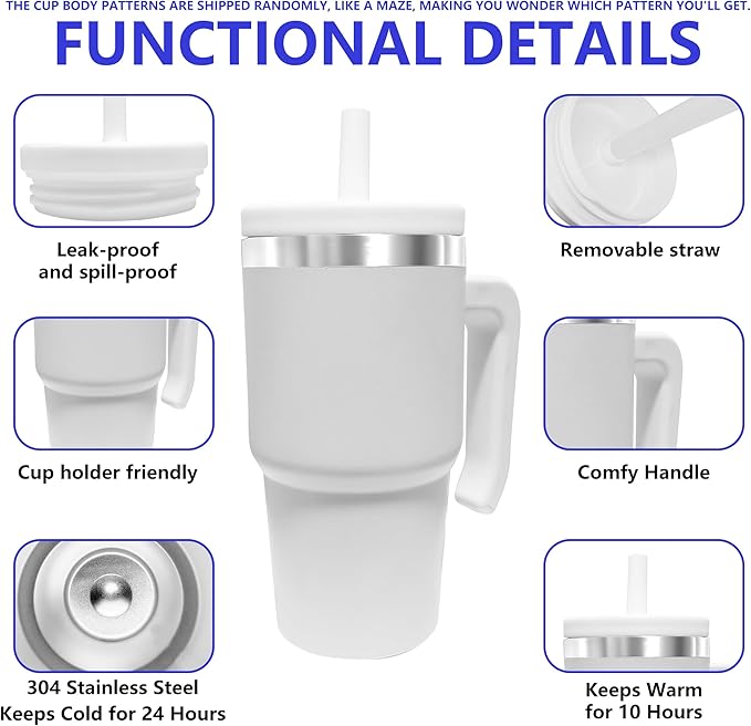 20-OZ Insulated Water Bottle,Insulated Stainless Steel Tumbler,Reusable Cold Drink Thermos,BPA-Free, Double-Wall Stainless Steel Water Bottle (Body Pattern Color-Blind Box, 20, Fluid Ounces) - Image 6