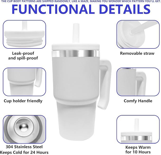 2PCS 20-OZ Insulated Water Bottle,Insulated Stainless Steel Tumbler,Reusable Cold Drink Thermos,BPA-Free, Double-Wall Stainless Steel Water Bottle (Body Color-Blind Boxs, 20, Fluid Ounces) - Image 5