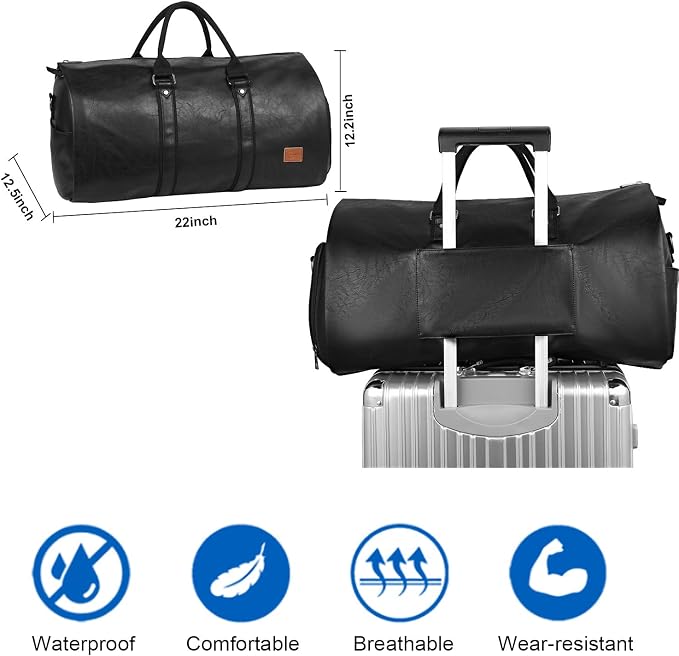 seyfocnia Convertible Travel Garment Bag, Carry on Garment Duffel Bag - Image 4
