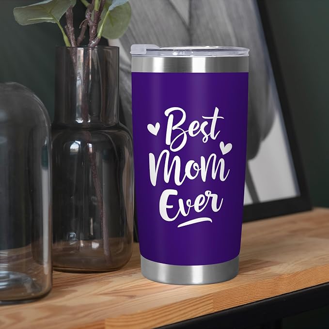 TEEZWONDER Birthday Gifts for Mom from Daughter Son - Best Mom Ever Stainless Steel Insulated Coffee Tumbler with Lid 20 oz - Mothers Day Birthday Gifts for Moms Mama Mother in Law Stepmom - Image 4