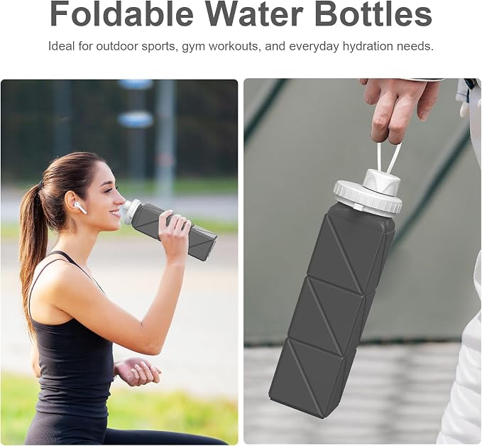 Collapsible Water Bottles Flexible Bpa Free Silicone Reusable Foldable Water - Image 2