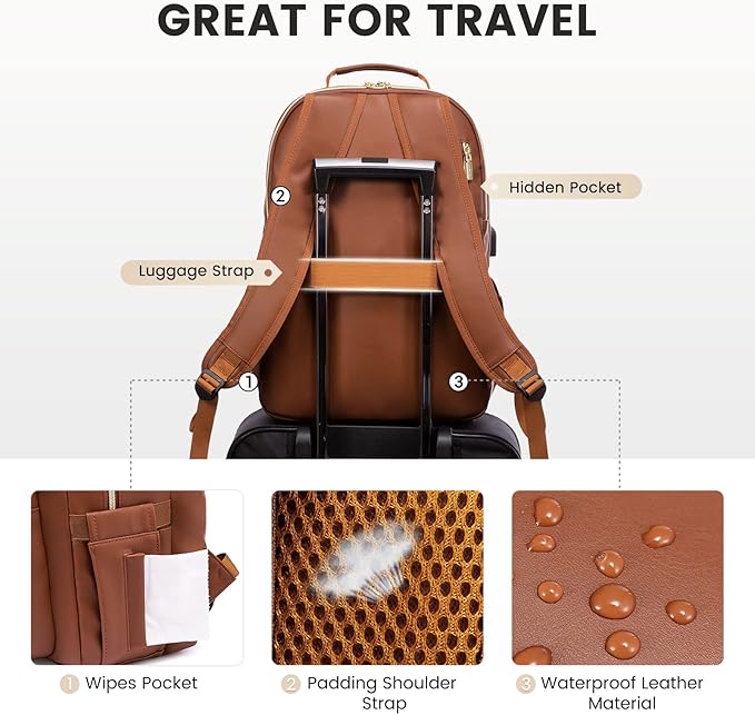 LOVEVOOK Laptop Backpack Purse for Women, Large Capacity Travel Computer Work - Image 5