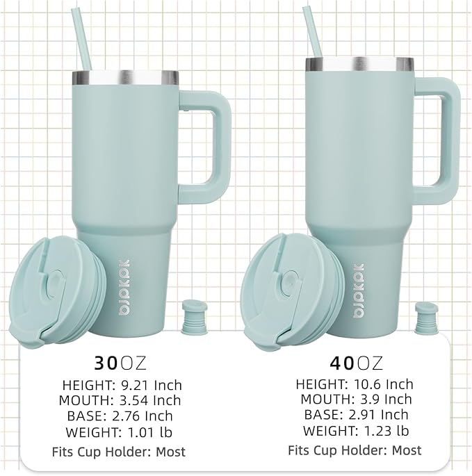 BJPKPK 30 oz Tumbler With Handle Insulated Tumblers With Lid And Straw Stainless Steel Thermal Cup,Blue Haze - Image 4