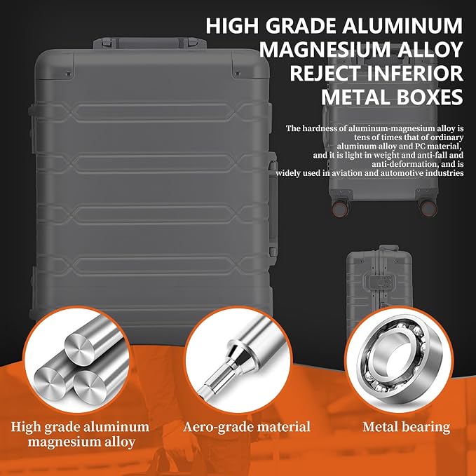 WEICHEN All Aluminum Carry On Luggage 22x14x9 Airline Approved 20 Inch Hard - Image 4