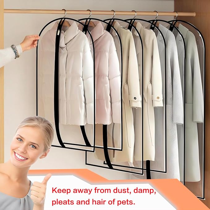 Garment Bags for Hanging Clothes Travel Clothing Suit Bags for Closet Storage - Image 5