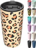 TILUCK 20 oz Insulated Tumbler with BPA-Free Lid, Stainless Steel Vacuum Travel Coffee Mug, Double Wall Coffee Tumbler（20oz，Leopard） by TILUCKBringsGoodLuck