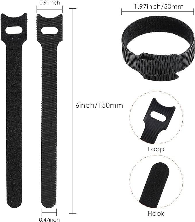 120PCS 6 Inch Cable Ties Reusable Multi-Purpose Wire Ties Cord Organizer - Image 2