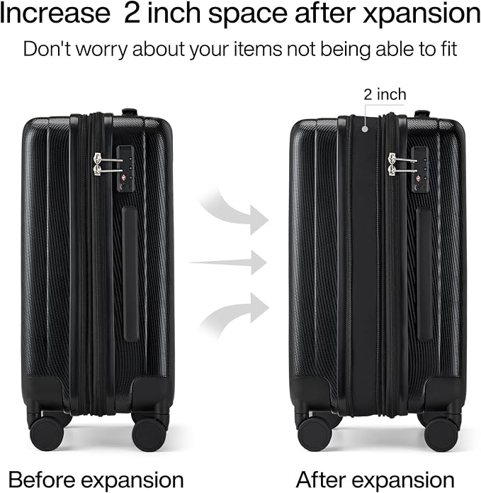 Hanke 29 Inch Expandable Checked Luggage Lightweight PC Hard Shell Luggage - Image 3