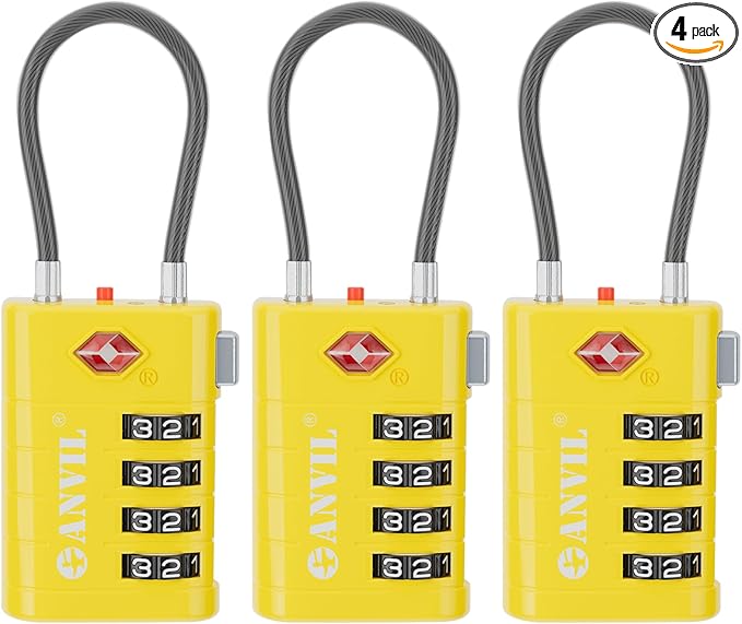 ANVIL 4 Digit Luggage Locks, TSA Locks by ANVIL