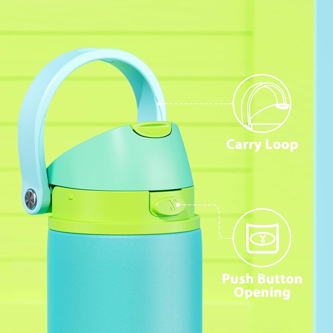 24 oz Insulated Water Bottle for Men: Meoky Stainless Steel Water Bottle with 2-in-1 Straw and Spout Lid - Leak Proof, Cold for 24 Hours, Fits in Car Cup Holder, BPA-Free for Sports Travel, Teal - Image 5