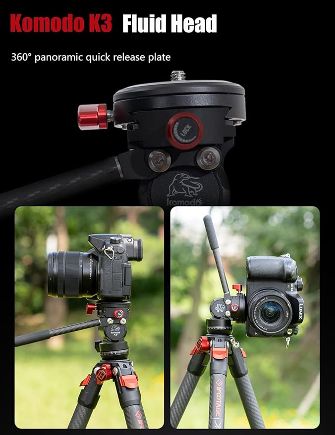 IFOOTAGE Gazelle TC3B+Komodo K3 Carbon Camera Tripod - Image 3