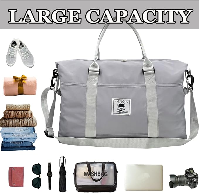 Travel Duffle Bag, Waterproof Sport Tote Gym Bag - Image 3