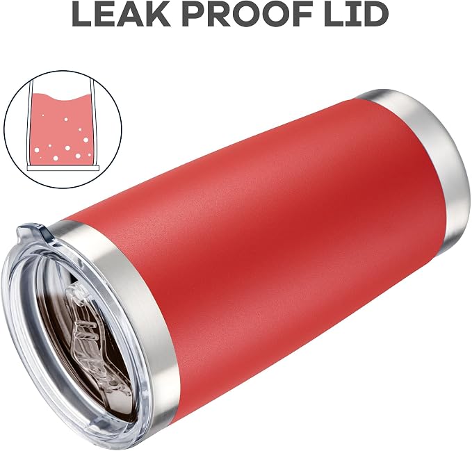 20 oz Tumbler with Lid Stainless Steel Insulated Tumblers Bulk Double Wall Vacuum Cups Powder Coated Travel Mug Keep Drinks Cold and Hot, Wine Red, 12 Pack - Image 4