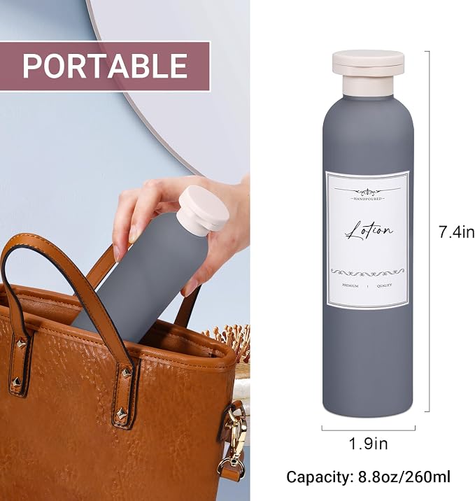 Travel Shampoo Bottle, Empty Plastic Squeeze Bottles 8.8oz - Image 2