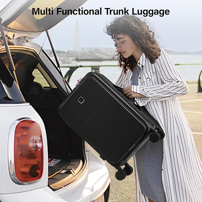 Hanke 28 Inch Luggage with Cup Holder and Charge, Top Opening Hard Shell - Image 10