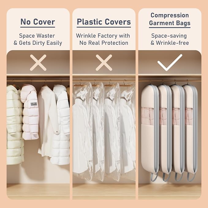 DIMJ 4 Pack 54" Garment Bags for Hanging Clothes - Image 5