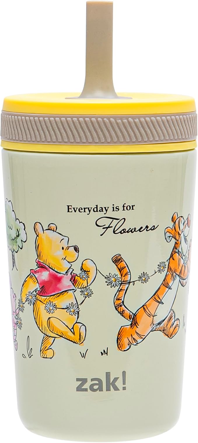 Zak Designs Disney Winnie the Pooh Kelso Toddler Cups For Travel or At Home, 12oz Vacuum Insulated Stainless Steel Sippy Cup With Leak-Proof Design is Perfect For Kids (Winnie the Pooh & Friends) by ZakDesigns