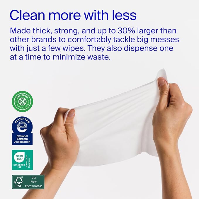 Coterie Baby Wipes for Sensitive Skin, Plant-Based and Plastic-Free Fibers - Image 3