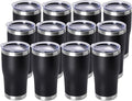 DOMICARE 20oz Tumbler with Lid Stainless Steel Tumblers Bulk, Double Wall Vacuum Insulated Coffee Travel Mug Powder Coated Tumbler, 12 Count (Pack of 1) Black by VisittheDOMICARE