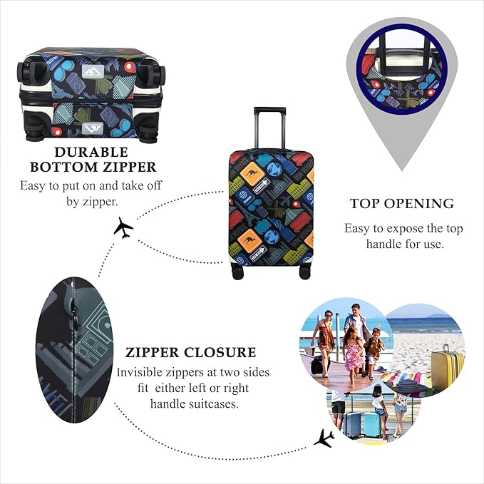 Explore Land Travel Luggage Cover Suitcase Protector Fits 27-30 Inch Case - Image 3
