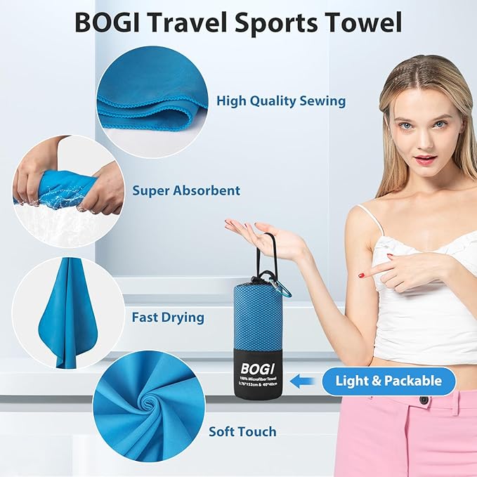 BOGI Microfiber Quick Dry Travel Sports Towel - Image 4