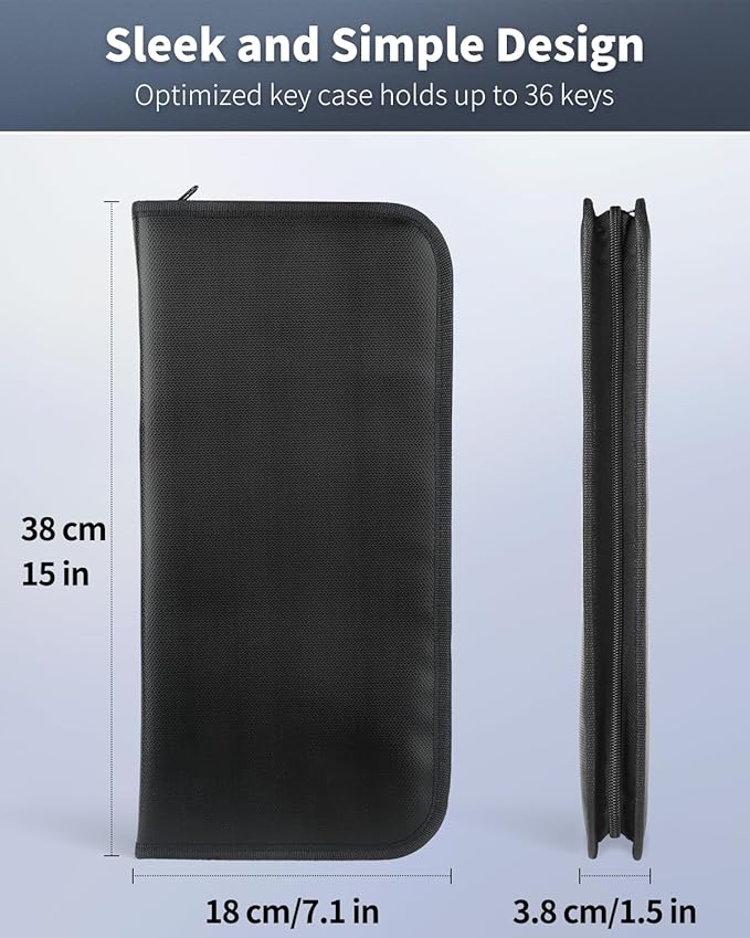 Uniclife Zippered Key Case Organizer Waterproof and Fireproof Key Binder - Image 5