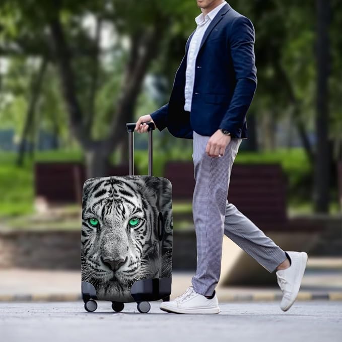 Tiger Animal 3D Printed Travel Luggage Suitcase Cover 18-21 Inch Cover Spandex - Image 3