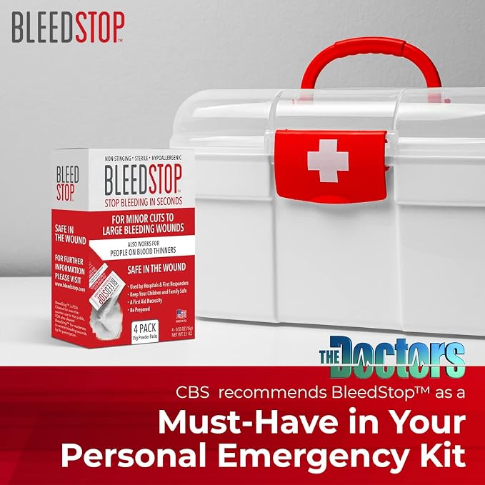 BleedStop™ First Aid Powder for Blood Clotting, Trauma Kit, Blood Thinner - Image 2
