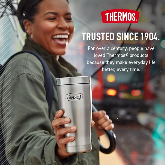 THERMOS ICON SERIES, Stainless Steel Tumbler, Matte Stainless Steel, 16 oz - Image 7